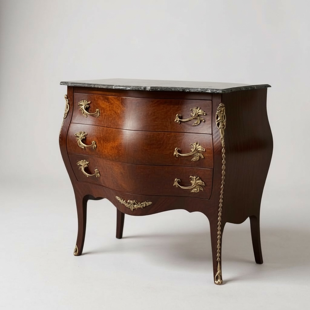 بايوه كلاسيك ٣ أدراج بتفاصيل نحاس يدوي