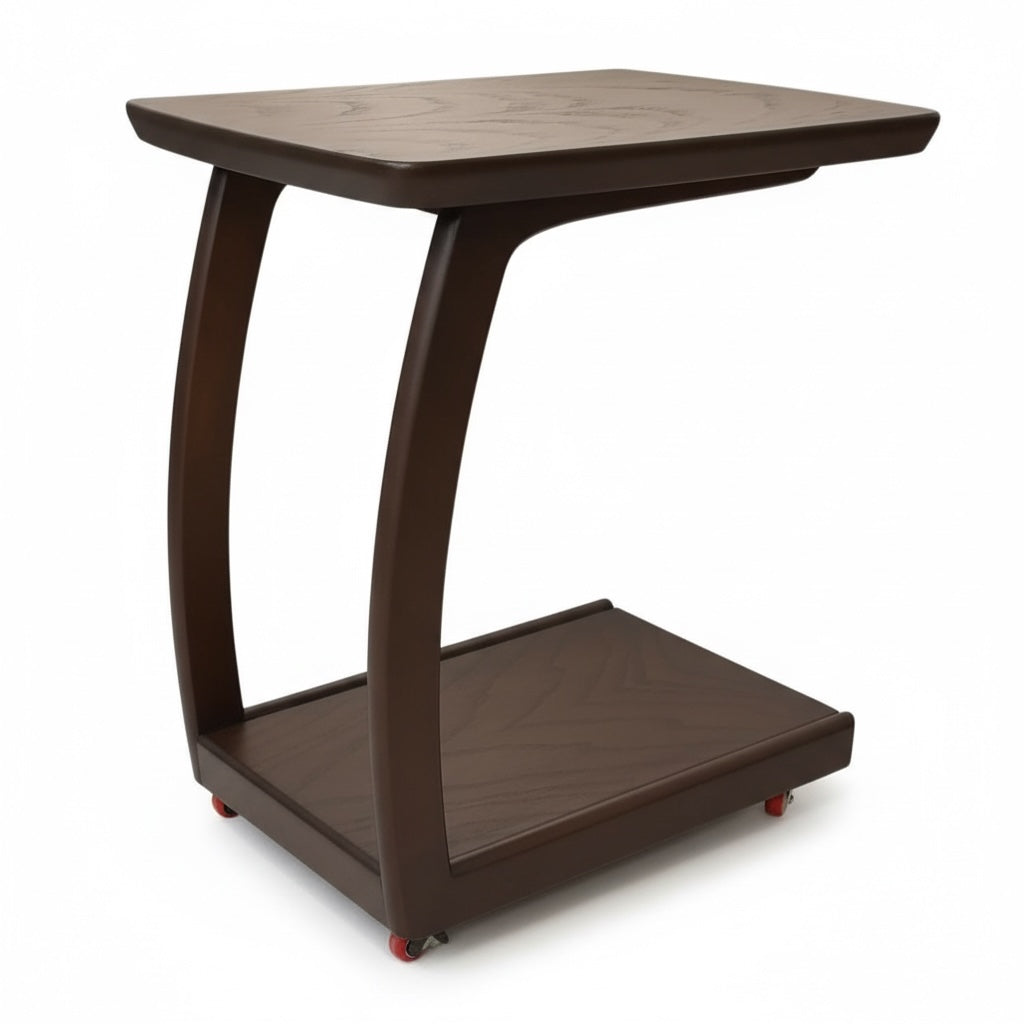 ترابيزة جانبية مودرن خشب طبيعي مزودة بعجلات