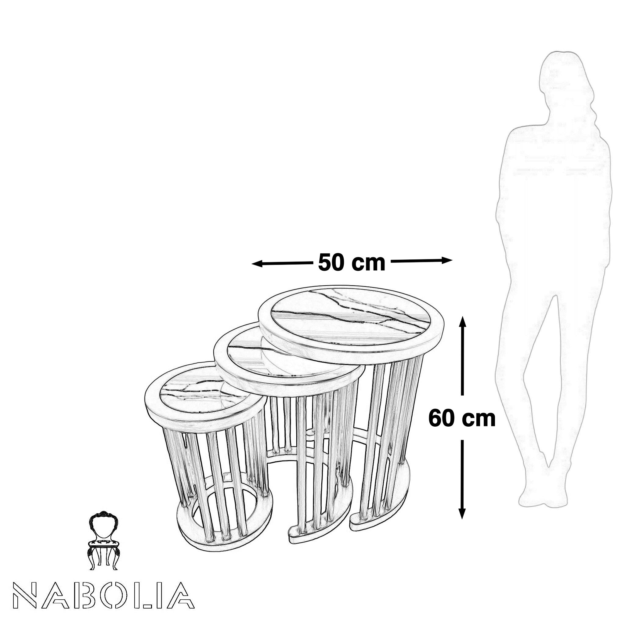 طقم ترابيزات ثلاثي مودرن شامبين ذهبي بسطح شبيه بالرخام - طقم ترابيزات بتصميم عصري متداخل مكون من ثلاث قطع بتشطيب شامبين ذهبي أنيق، يجمع بين البساطة والفخامة. يتميز بخطوط هندسية ناعمة وهيكل خشبي من الزان الطبيعي، مع سطح علوي من الزجاج المصمم ليحاكي شكل الرخام الطبيعي بلمسة فنية راقية الخاماتخشب زان طبيعيزجاج شبيه بالرخامدهان شامبين ذهبي فاخر المقاساتالعرض: 50 سمالارتفاع: 60 سم