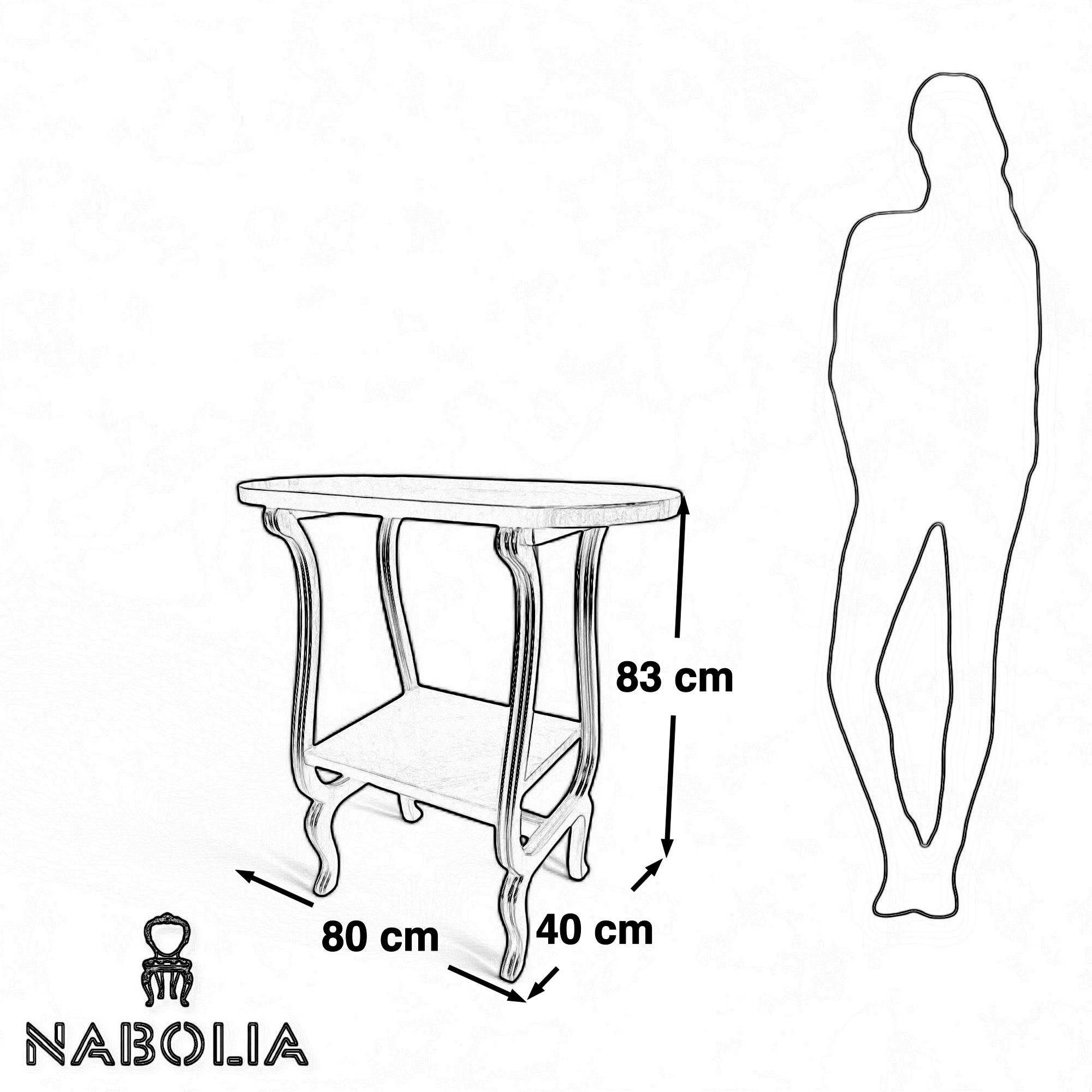كونسول قشرة موجنة - كونسول مدخل من الخشب الزان و القشرة الطبيعية الموجنة المقاسات: W 80 CM * H 83 CM * B 40 CM
