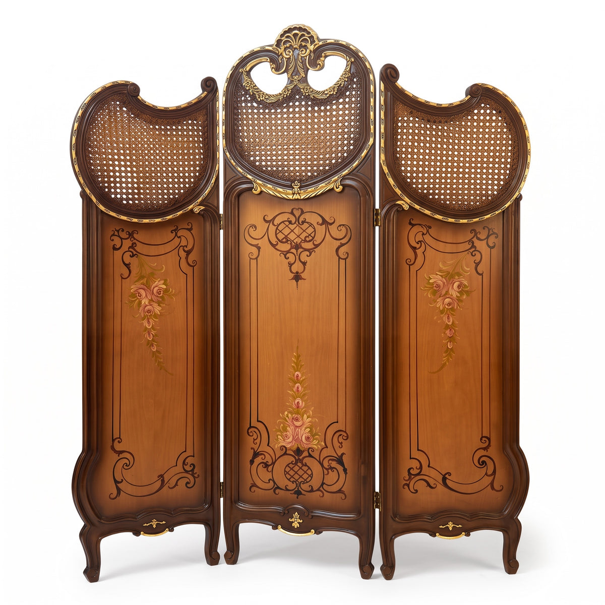 French paravane with hand-painted gold decorations