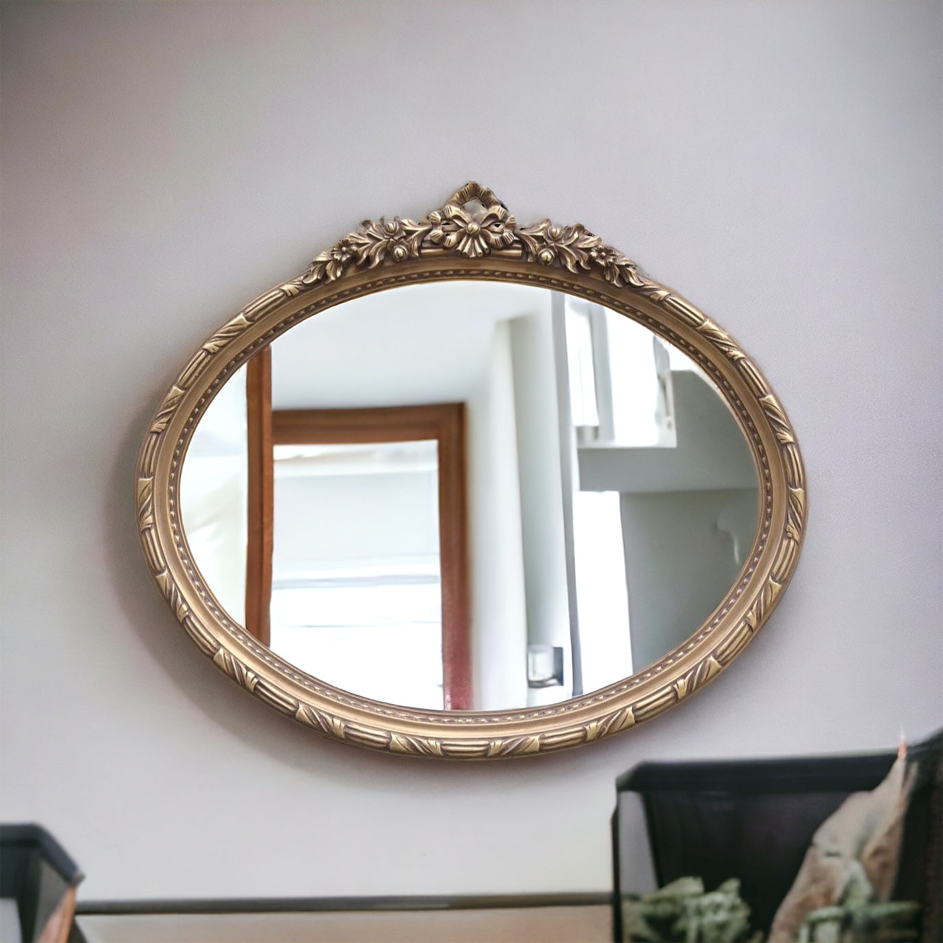 برواز مع مرايا - برواز مرايا من الخشب الزان حفر هاند ميد دهان دهبي المقاسات: W 97 CM * H 72 CM