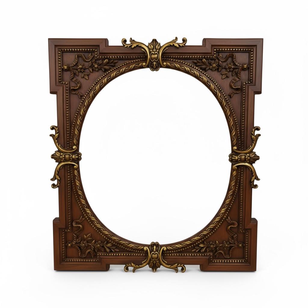 برواز مرايا خشب مزخرف باويمه يدوية وتصميم كلاسيكي فاخر