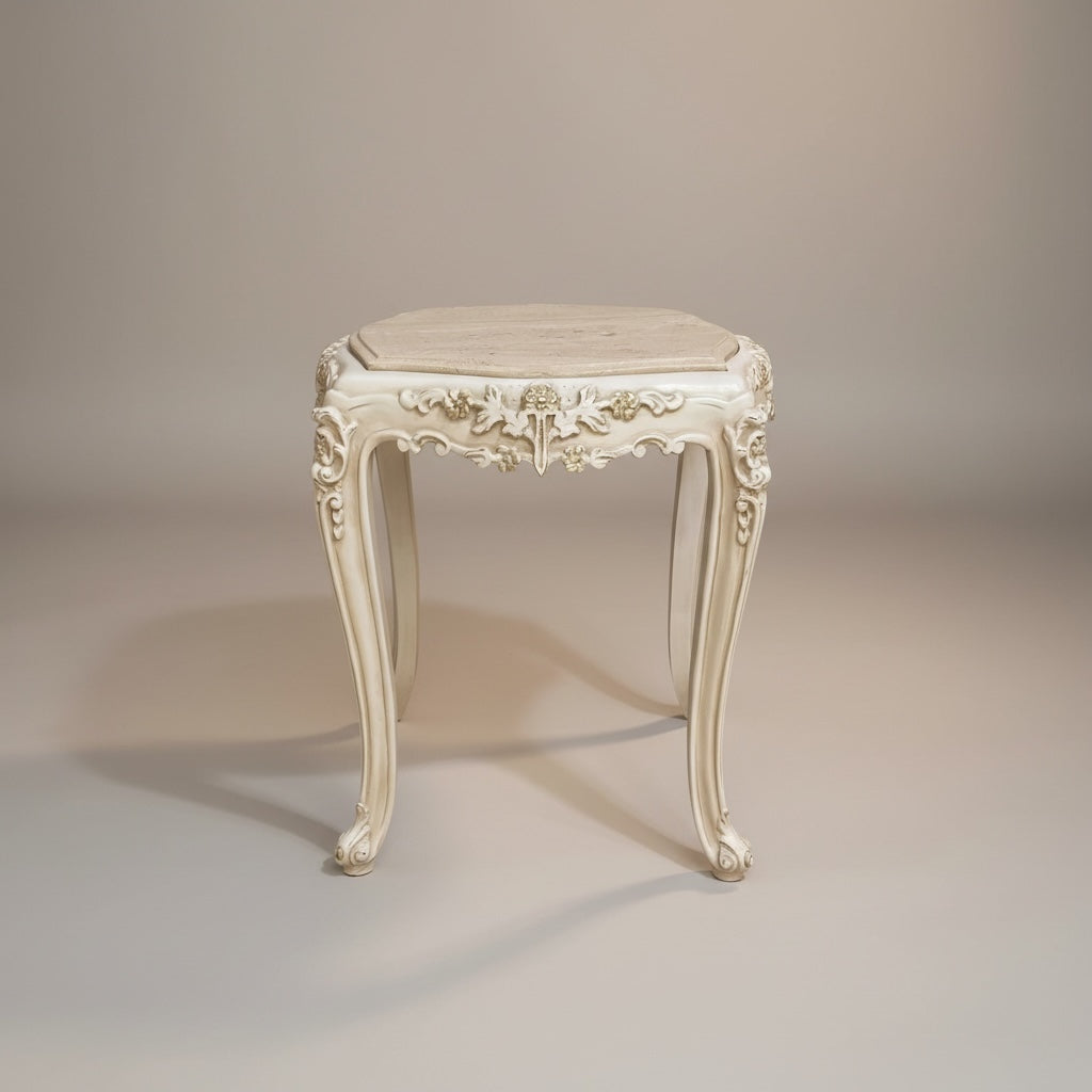 ترابيزة كورنر أوف وايت بقرصة رخام فاخرة - Nabolia