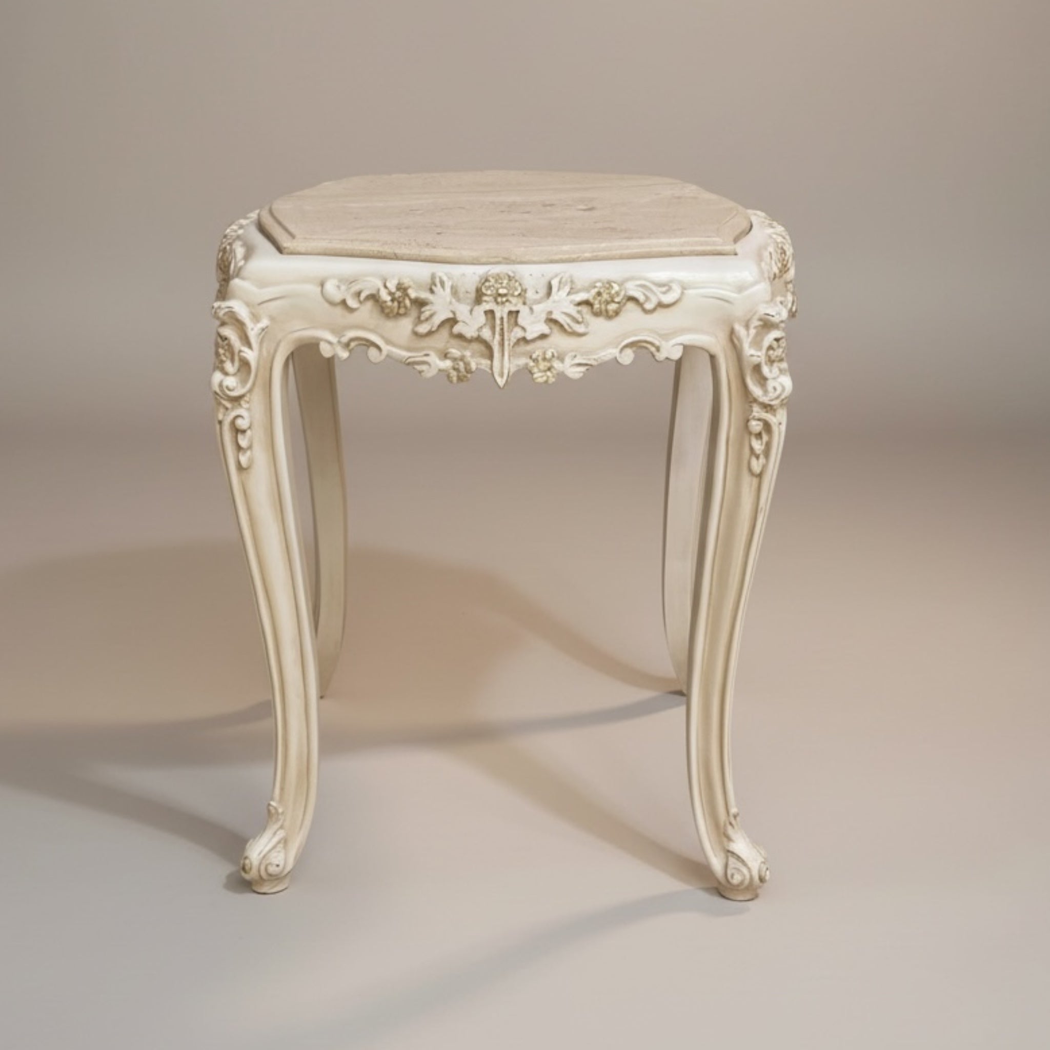 ترابيزة كورنر أوف وايت بقرصة رخام فاخرة