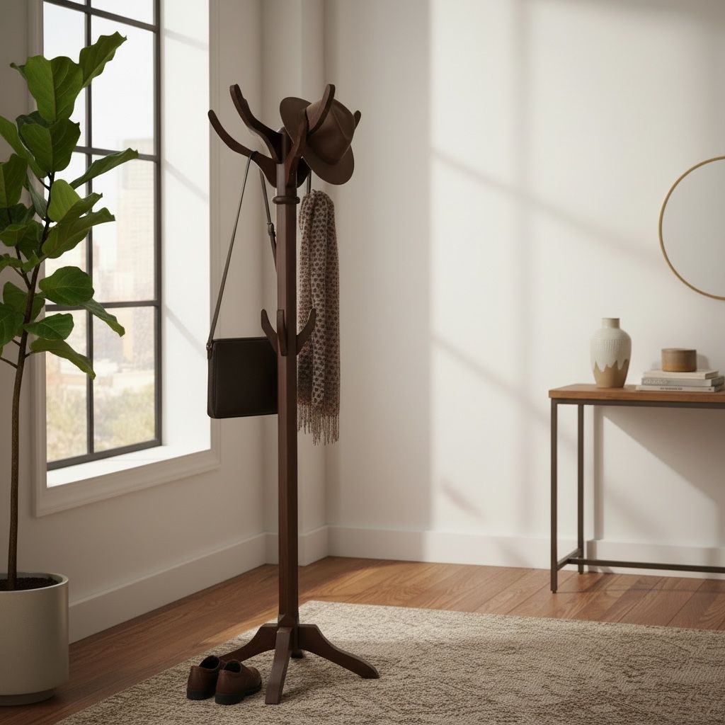 شماعة ملابس بلون بني