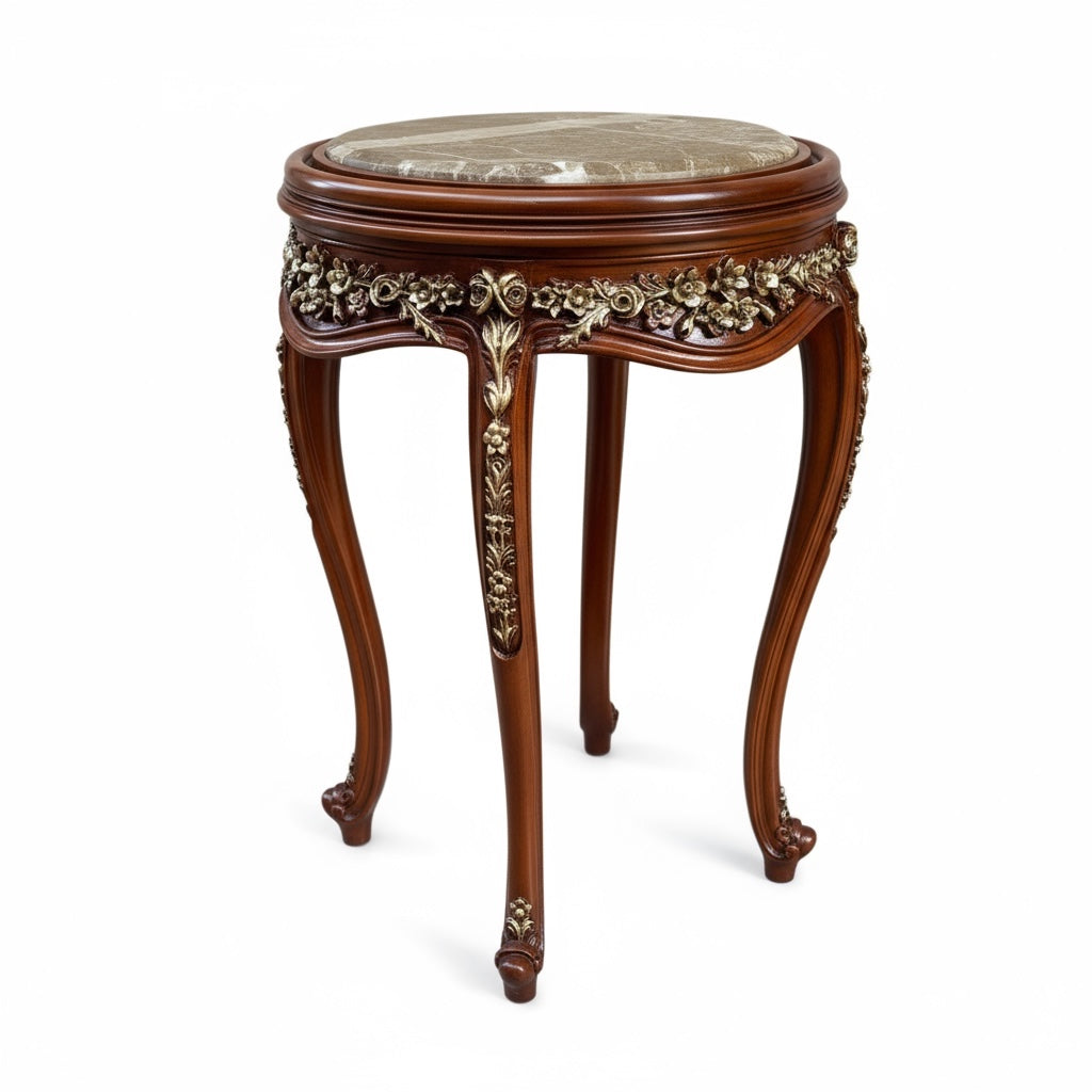 تربيزة جانبية كلاسيك – Natural Marble and a Touch of Classic Luxury