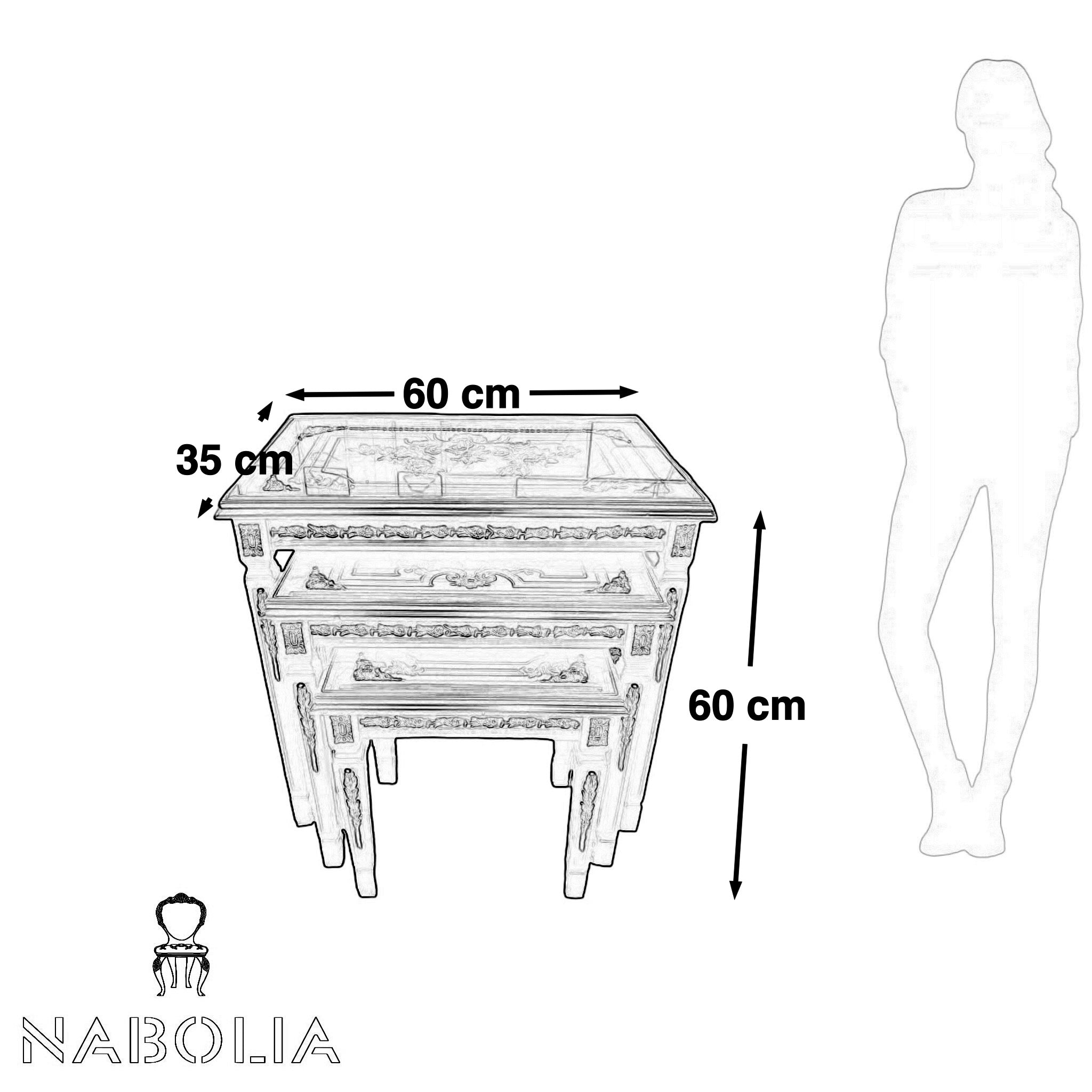 ترابيزات متداخلة مطعمة بالنحاس - Nabolia