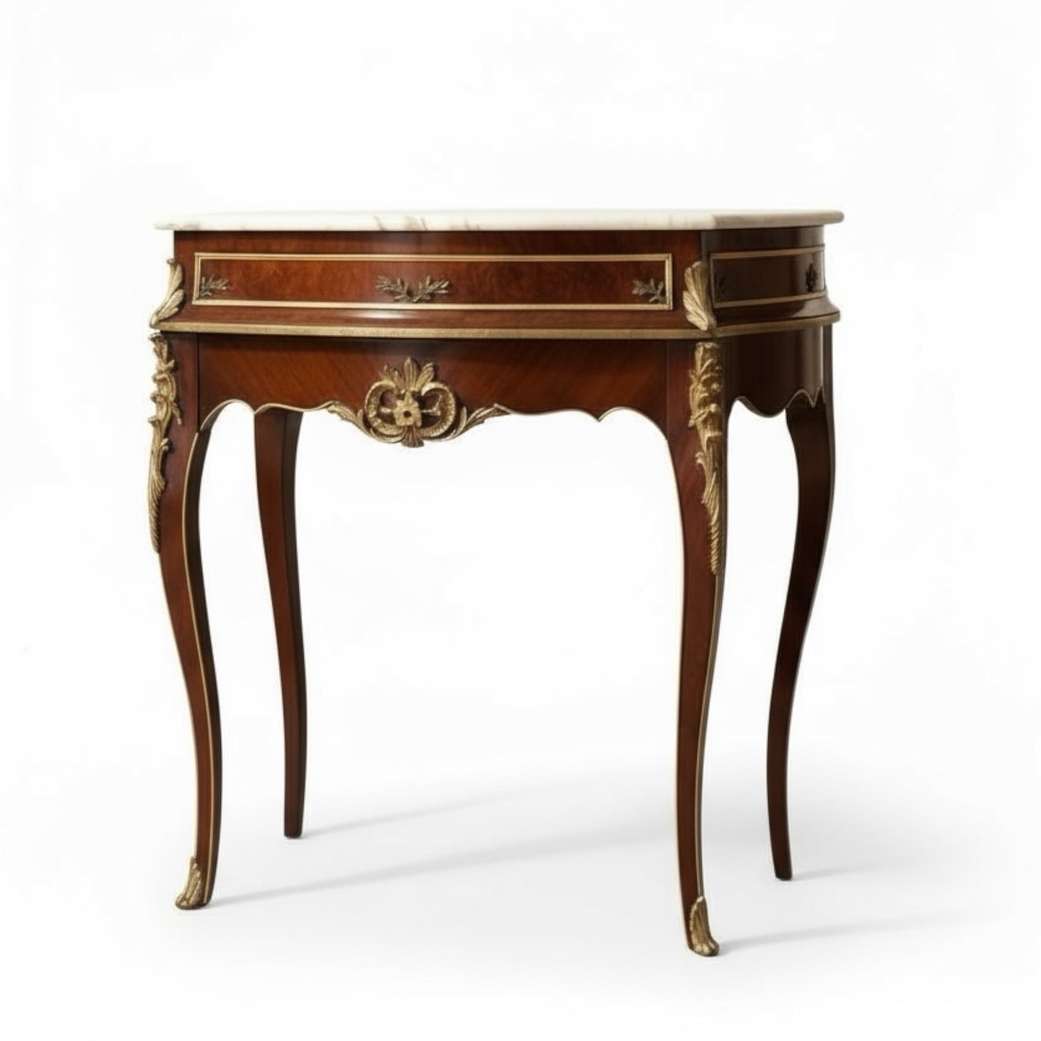 كونسول كلاسيك خشب طبيعي بسطح رخام