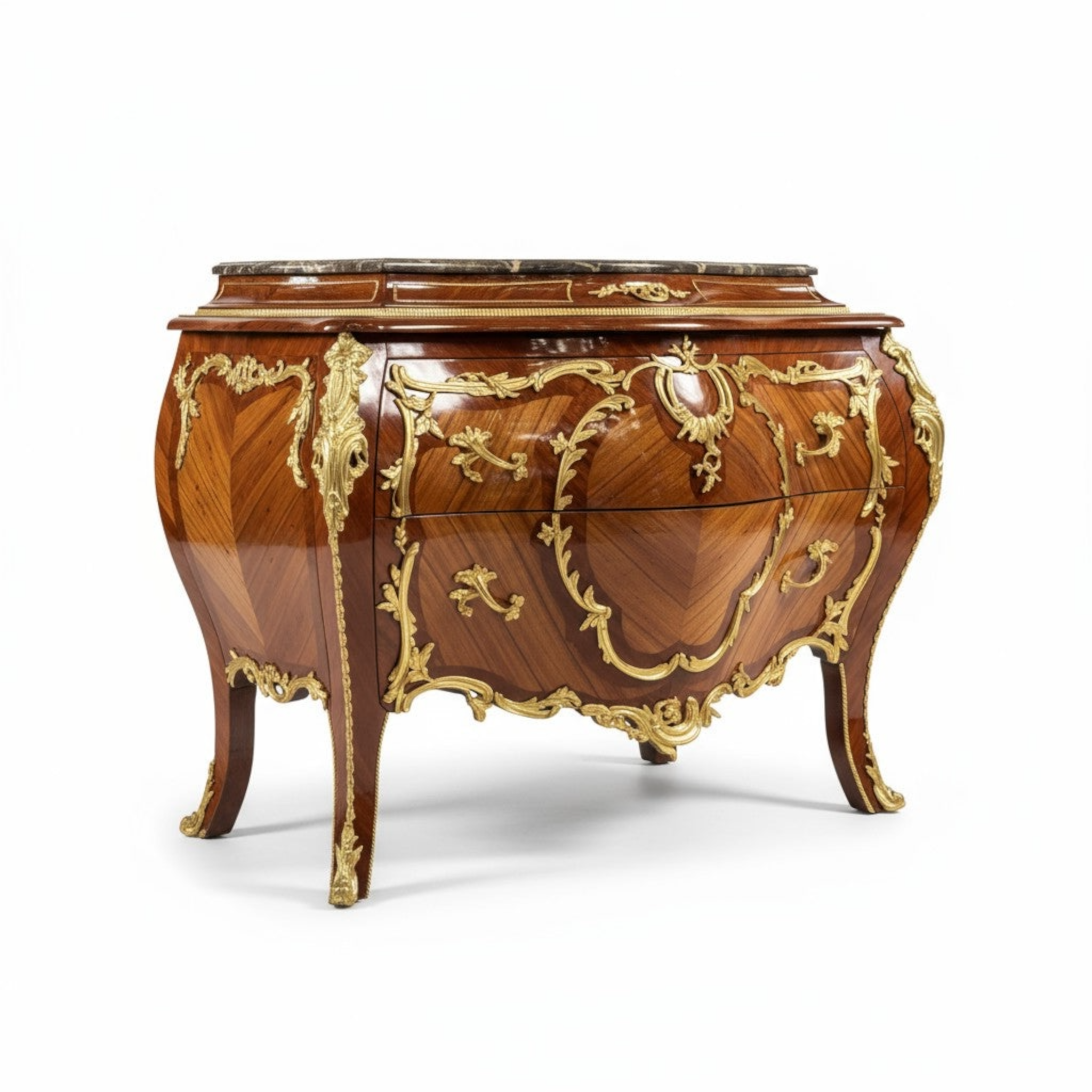 بايوه فرنسي فاخر بتطعيم نحاس وتشطيب وود فينيش – قطعة ملكية بكل تفاصيلها