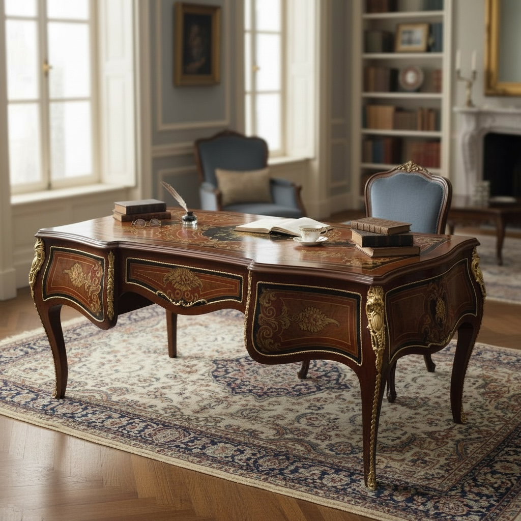 مكتب كلاسيك مطعم بالنحاس مقاس 180