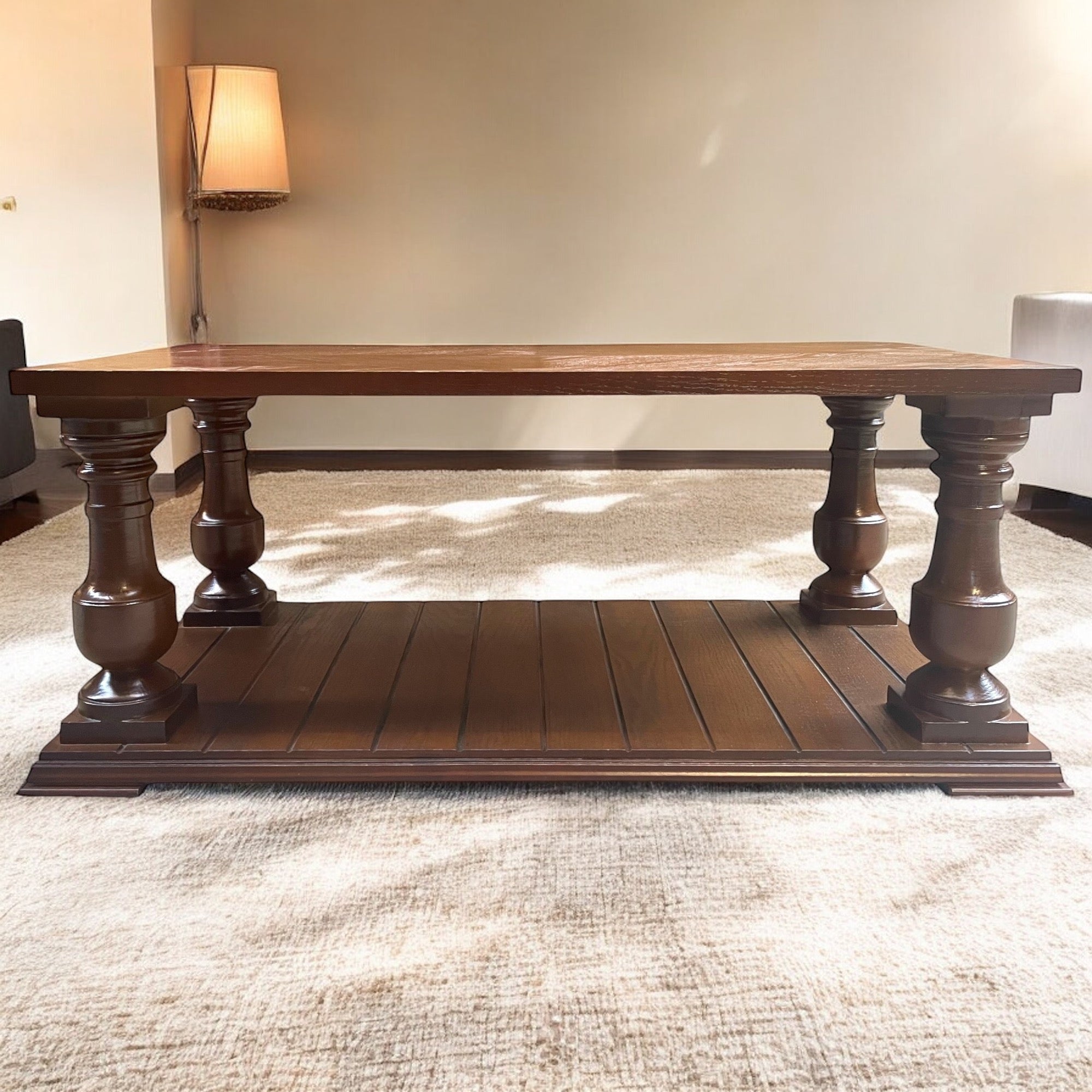 طاولة قهوة روستيك - ترابيزه ليفنج مصنعه من الاخشاب الطبيعية لون بني :المقاسات W 120 CM * B 60 CM *H 50 CM