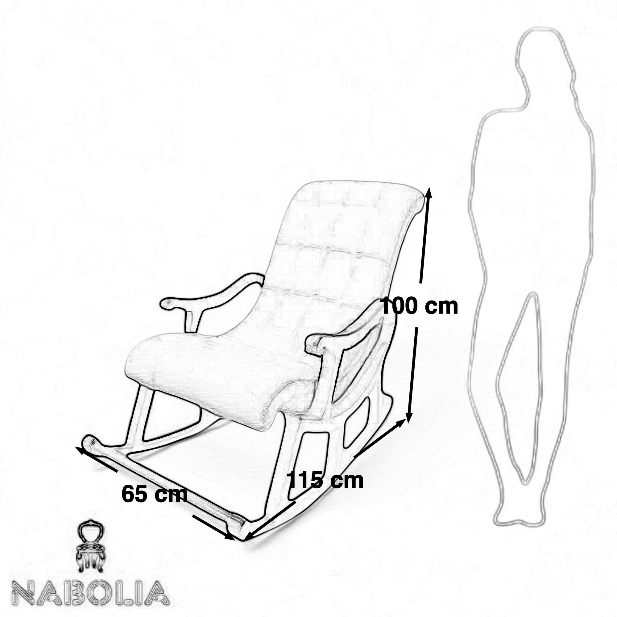 كرسي هزاز خشب زان - كرسي هزاز مصنع من الخشب الزان بلون بني مع شلته متاح تنفيذ جميع الالوان المقاسات:W 65 CM * B 115 CM * H 100 CM
