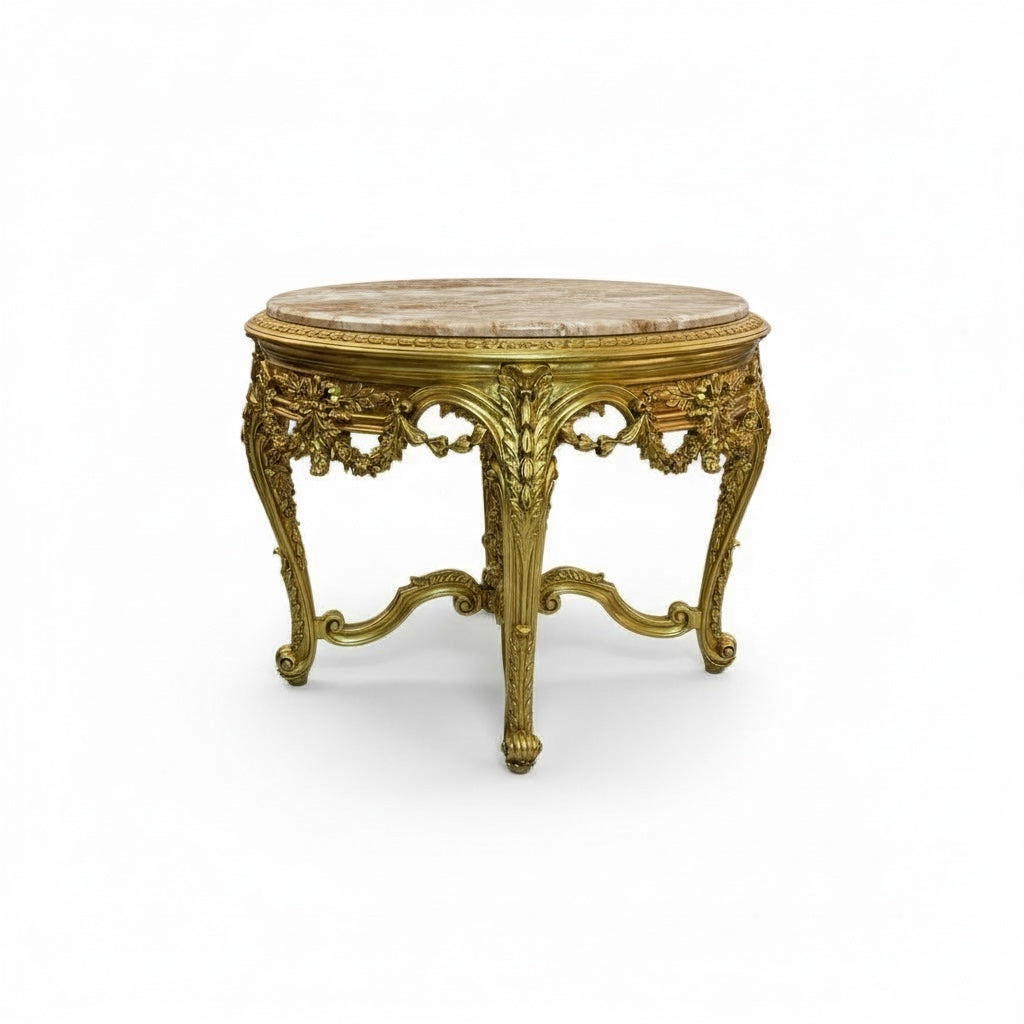 ترابيزة وسط كلاسيك مذهب بتفاصيل محفورة