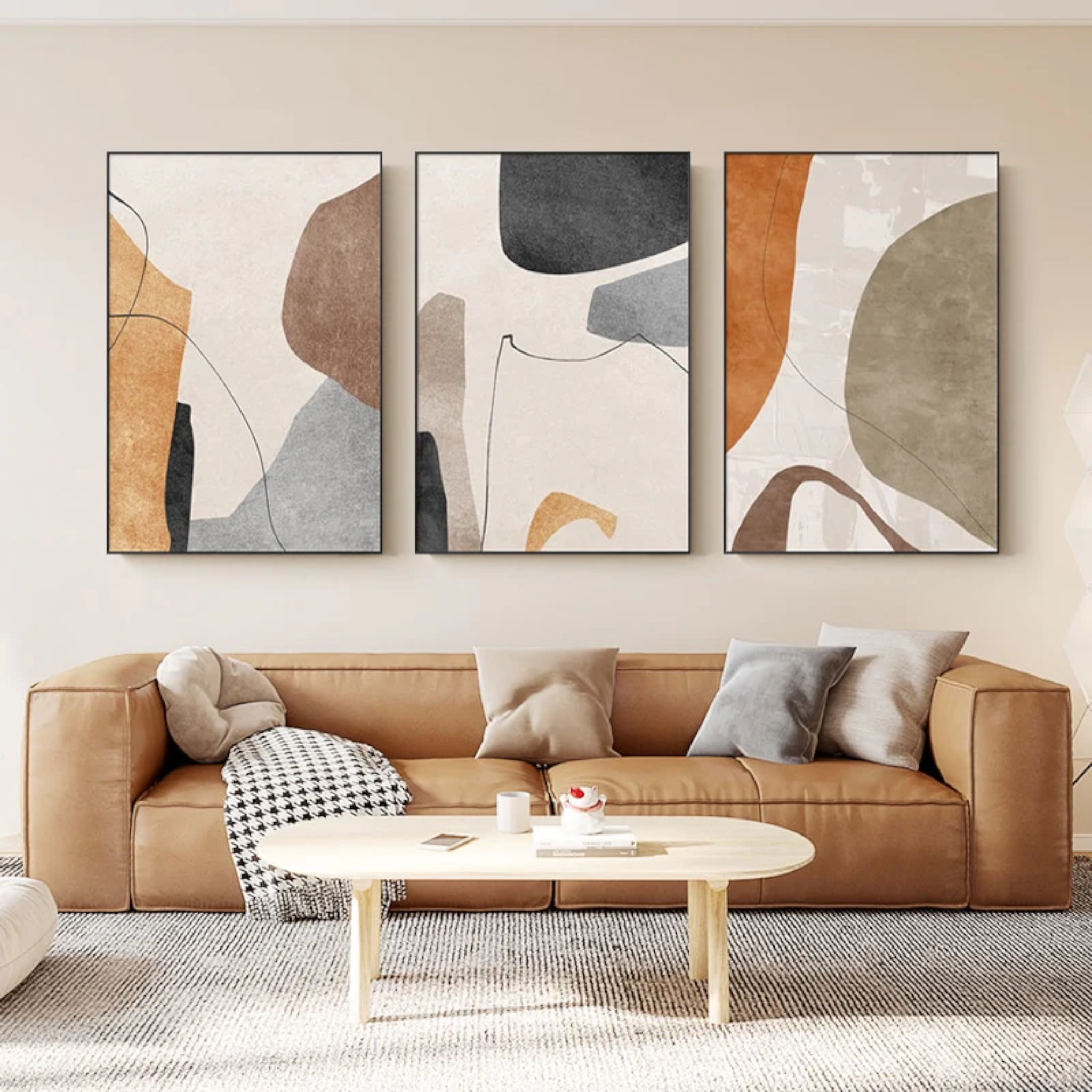 تابلوه تلات قطع بيج - تابلوه 3 قطع مستطيلةمقاس 60×120عبارة عن 3 قطع مقاس كل قطعة 60×40اومقاس 70×150عبارة عن 3 قطع مقاس كل قطعة 70×50اومقاس 80×180عبارة عن 3 قطع مقاس كل قطعة 80×60 خشب ام دى اف 5 ملطباعة فينيل عالية الجودةطبقة حماية من المياه والأتربةفتحات سحرية لسهولة التعليق