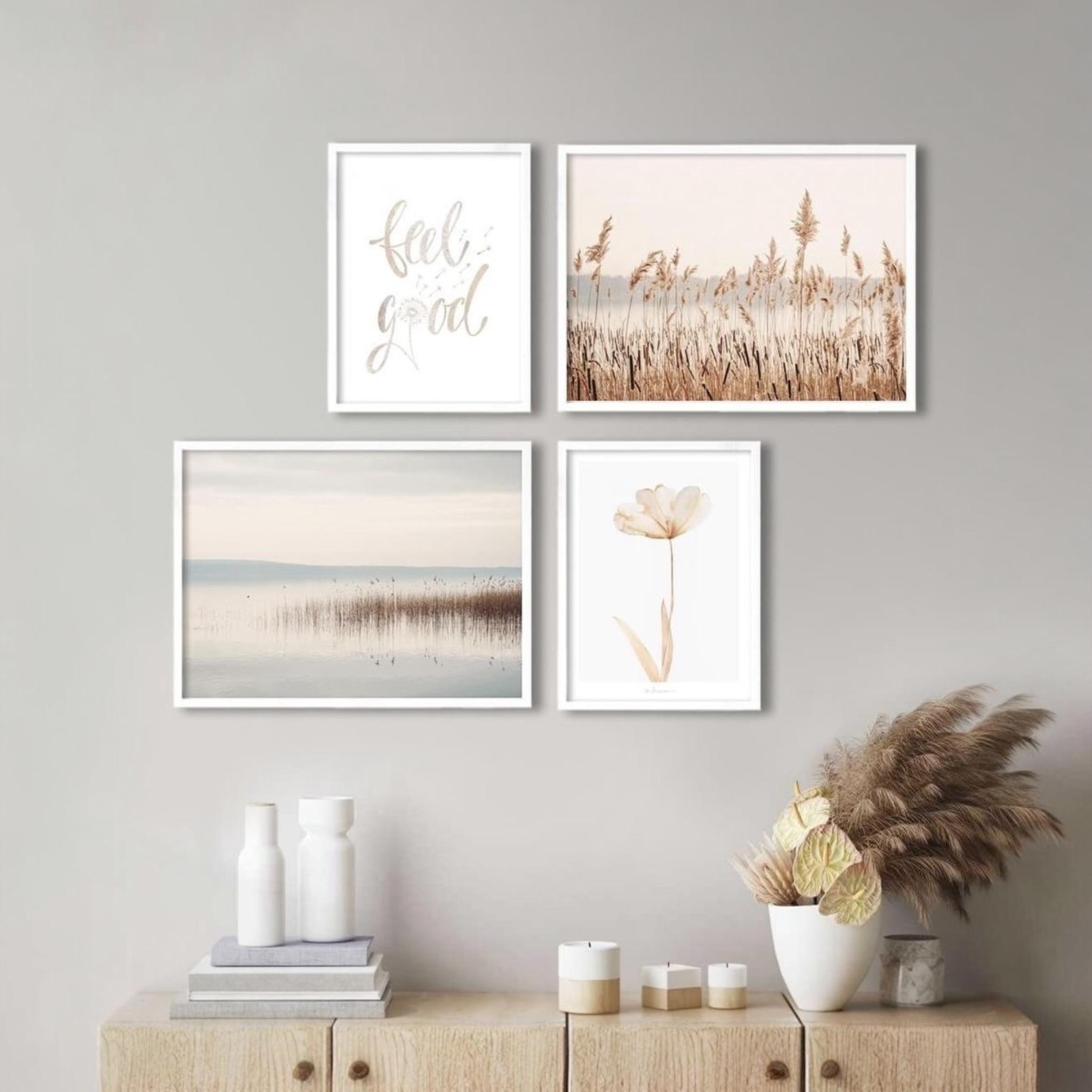 مجموعة براويز حائط مودرن – 4 قطع -  مجموعة براويز أنيقة بألوان هادئة وتصميمات مريحة للعين، بتضيف لمسة راقية لأي غرفة سواء كانت المعيشة أو النوم. التصميمات مستوحاة من الطبيعة والهدوء، مطبوعة بجودة 4K على خشب إسباني راقٍ، مع طبقة حماية من المياه والأتربة، وكمان فتحات سحرية بتخلي تعليقها سهل وسريع الخامة خشب إسباني عالي الجودة، طباعة فينيله4K، طبقة حماية ضد المياه والأتربة، فتحات سحرية لسهولة التعليق المقاسات عدد 2 برواز مقاس 40 سم × 60 سمعدد 2 برواز مقاس 40 سم × 30 سم