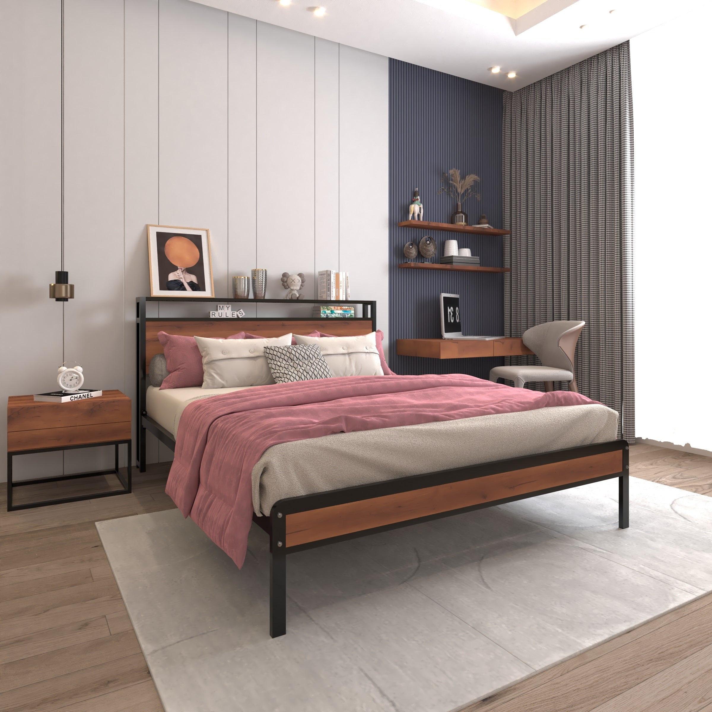 سرير إسباني – تصميم عصري بجودة عالية - الوصفسرير إسباني بتصميم عصري يجمع بين الأناقة والمتانة، مصنوع من هيكل معدني قوي مع لمسات خشبية تضيف طابعًا دافئًا. يوفر ثباتًا واستقرارًا عاليًا، مما يجعله اختيارًا مثاليًا لغرف النوم الحديثة. المواصفاتالخامات: هيكل معدني متين مع ألواح خشبيةاللون: حسب الطلبنوع الملة: موسكي المقاساتالسرير: 90×201 المرتبة: 90×195السرير: 100×201 المرتبة: 100×195السرير: 120×201 المرتبة: 120×195السرير: 140×201 المرتبة: 140×195السرير: 160×201 المرتبة: 160×195