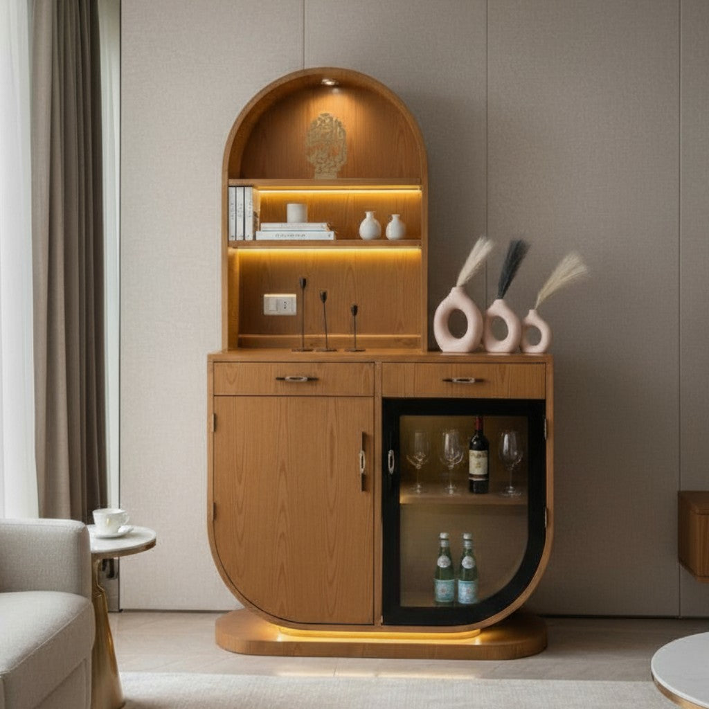 وحدة كوفي كورنر مع أرفف تخزين