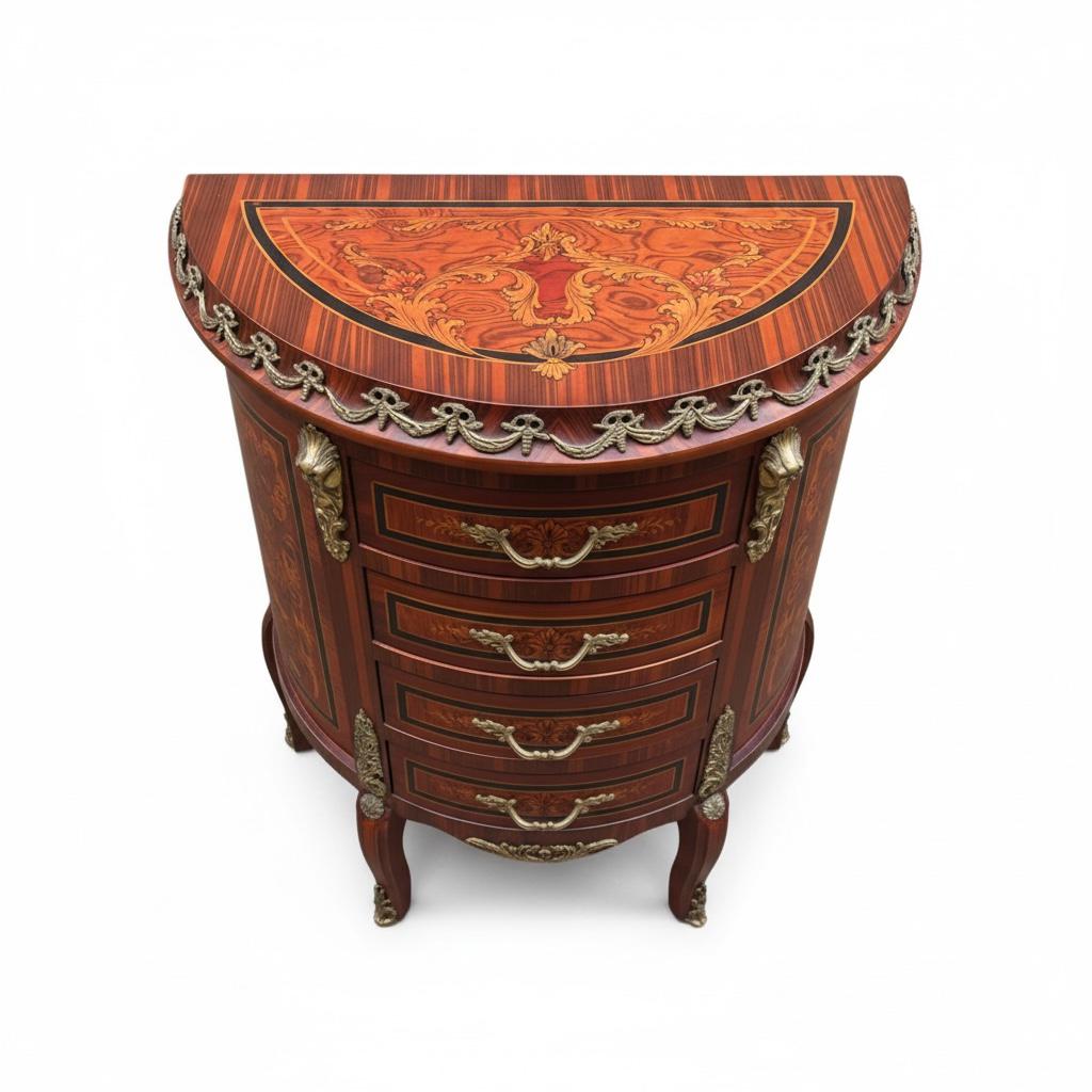 كومود كلاسيك فاخر بزخارف نحاسية وتصميم فرنسي أنيق