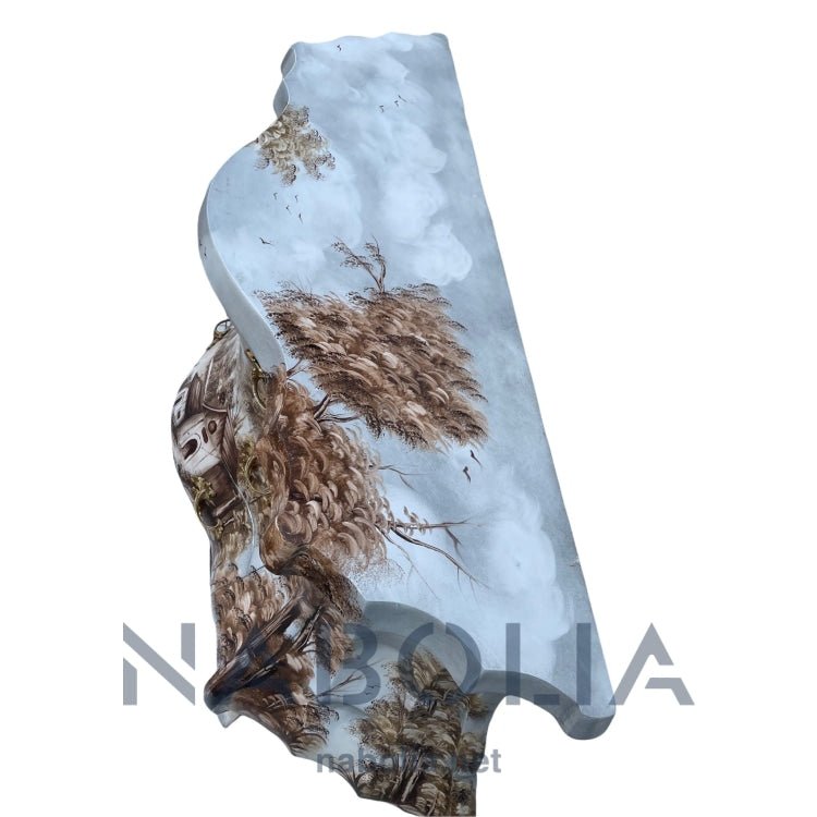 بايوه كلاسيك برسمة طبيعية يدوية – 4 أدراج - بايوه فريد من نوعه بتصميم كلاسيكي فاخر، مصنوع من أجود أنواع الأخشاب الطبيعية، ومطلي يدويًا برسمة طبيعية مذهلة تجسد مشهد ريفي هادئ بجودة فنية عالية. يتميز بأربع أدراج واسعة مزودة بمقابض نحاس أنيقة، وتشطيب متقن يعكس ذوق رفيع وتفرد في التصميم. القطعة مشغولة بدهانات خاصة مقاومة للعوامل المختلفة، مما يجعلها مناسبة كقطعة ديكور رئيسية في أي مساحة فاخرة داخل المنزل. الخامةخشب طبيعي – دهانات يدوية – مقابض نحاس المقاساتالعرض 150 سم × العمق 55 سم