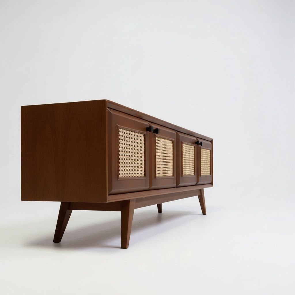 وحدة تلفزيون خشب بواجهات كانيه