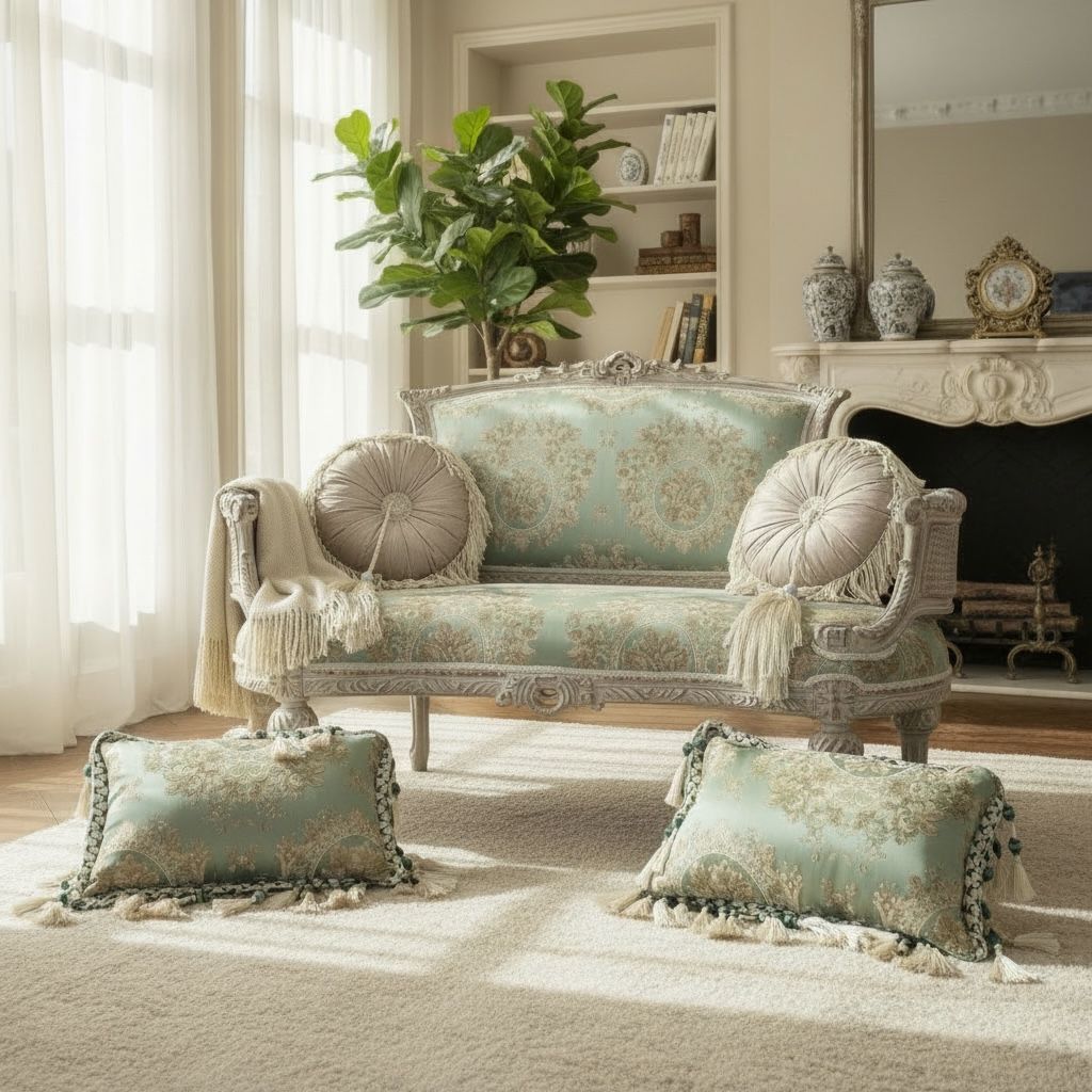 كنبة كلاسيك أنيقة بتصميم فاخر مستوحى من الطراز الملكي