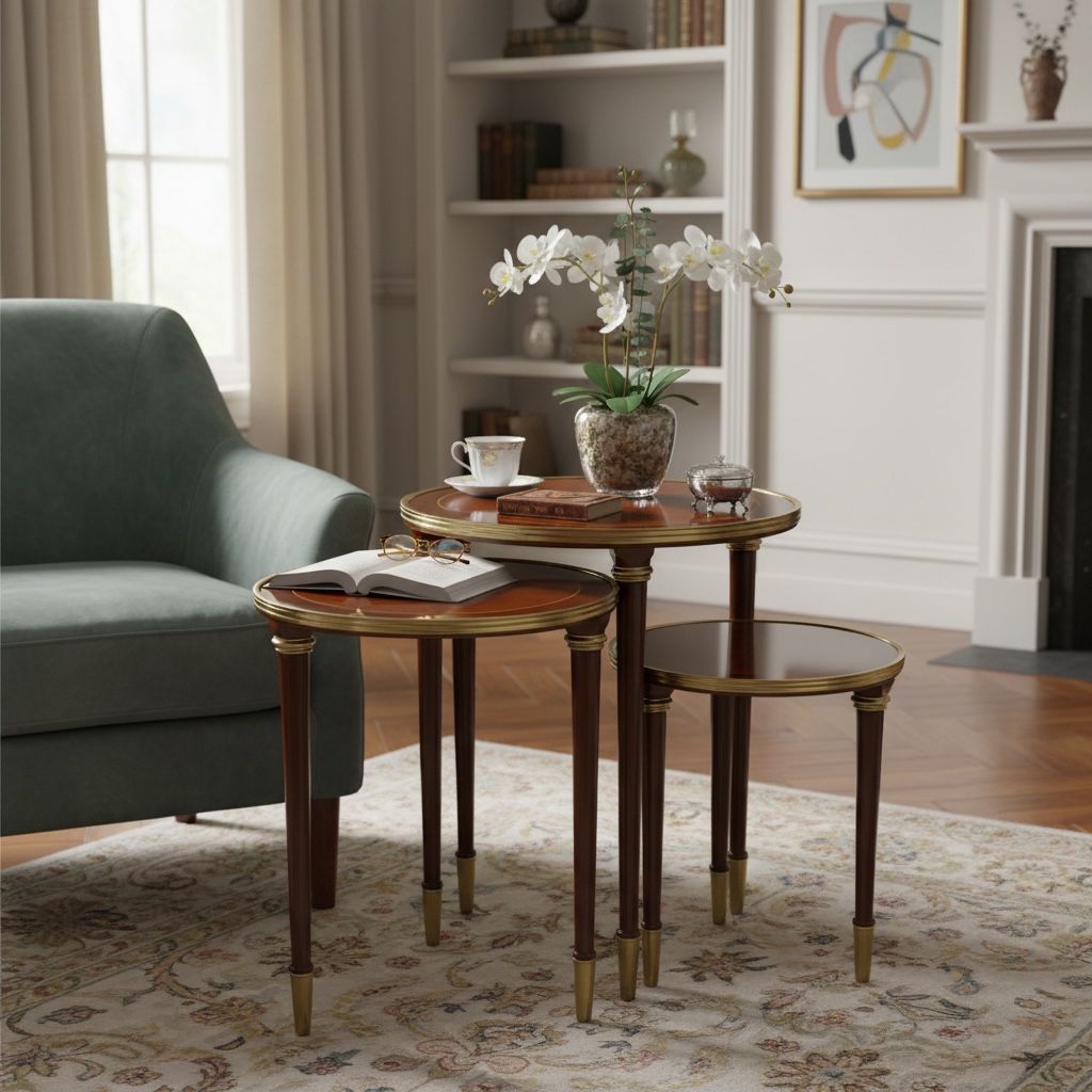 طقم ترابيزات جانبية كلاسيك متداخلة بلمسة أنيقة