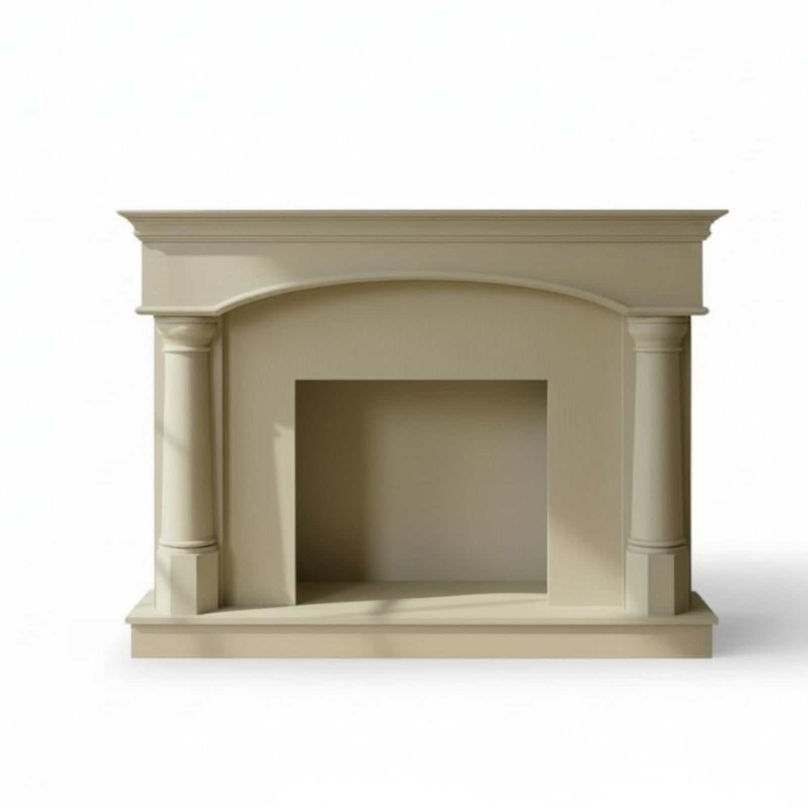 مدفأة كلاسيك ناعمة بتصميم أعمدة جانبية