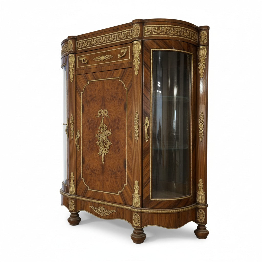 بايوه كلاسيك فاخر بتطعيمات نحاس وزجاج جانبي