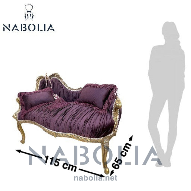 كنبة بليسيه انتيك - كنبه انتيك مصنوعه من الخشب الزان الروماني اويمه يدوي متقنهدهان دهب قديم متربقماش قطيفه بليسيه115*65