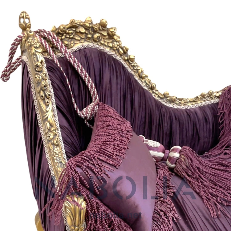 كنبة بليسيه انتيك - كنبه انتيك مصنوعه من الخشب الزان الروماني اويمه يدوي متقنهدهان دهب قديم متربقماش قطيفه بليسيه115*65