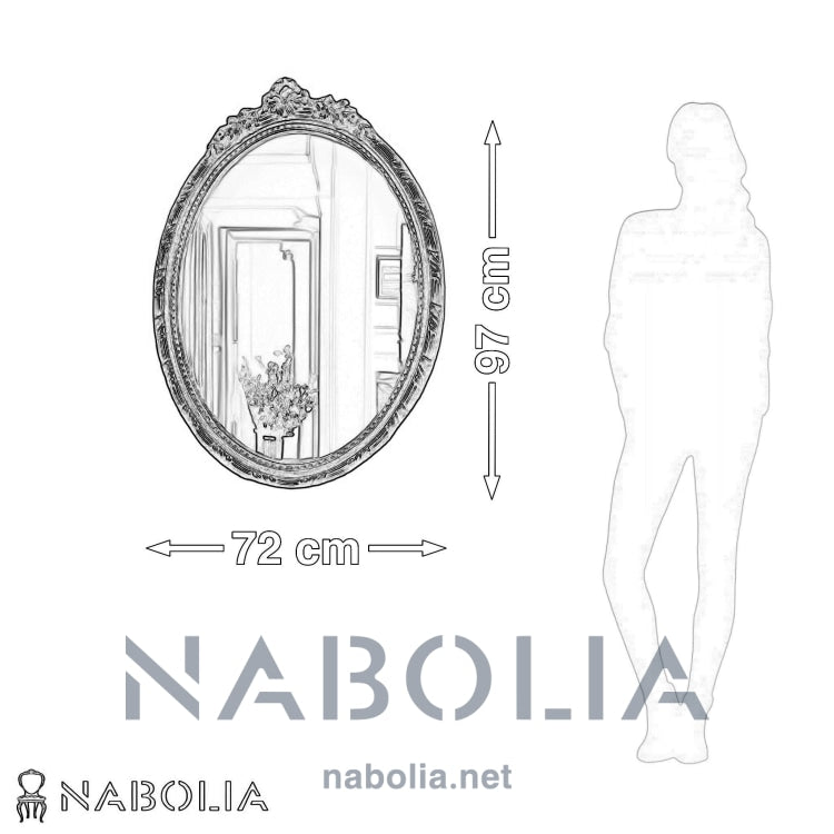 مرايا دهبي - مرايا كلاسيكية مصنعة من خشب الزان الاحمر و الاويمة اليدوي و اللون دهبي مترب المقاسات: W 72 CM * H 97 CM