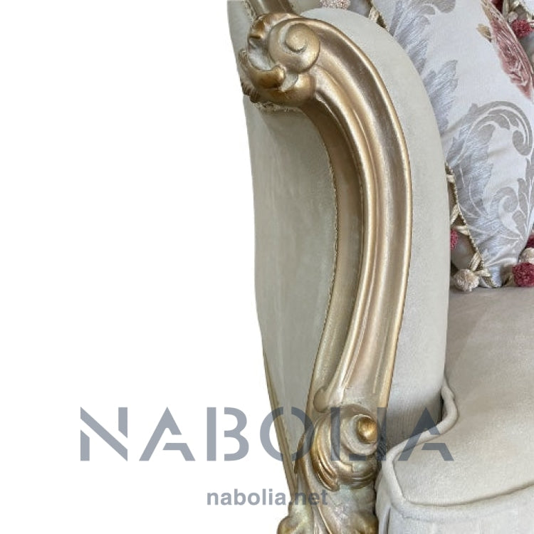صالون نيو كلاسيك شامبين دهبي - Nabolia Damietta hub furniture