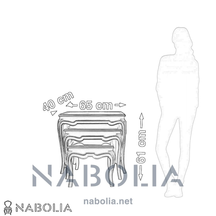 طقم ترابيزات ثلاثي نيوكلاسيك - Nabolia