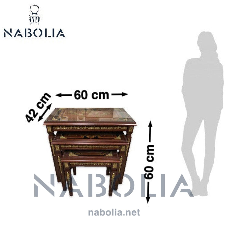 ترابيزات متداخلة مطعمة بالنحاس - Nabolia Damietta hub furniture