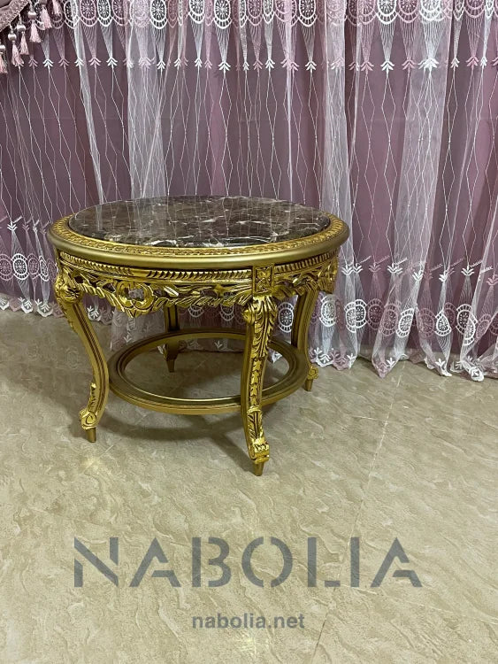 ترابيزة دائرية دهبي - Nabolia Damietta hub furniture