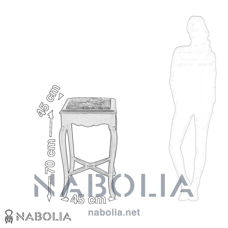 ترابيزة كورنر دائرية استر – خشب زان ورخام كرارة - ترابيزة جانبية أنيقة بتصميم كلاسيكي بسيط، مصنوعة من خشب الزان الطبيعي المطلي بدهان بني استر ليمنحها مظهر دافئ ومميز. تتوسطها قرصة من الرخام الكرارة الأبيض المعروف بنقوشه الفاخرة ولمعانه الأنيق الخاماتالخشب: زان طبيعيالدهان: بني استرالقرصة: رخام كرارة المقاساتالعرض: 45 CMالارتفاع: 70 CMالعمق: 45 CM