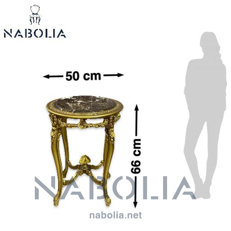 ترابيزة جنب دائرية مدهب - Nabolia Damietta hub furniture