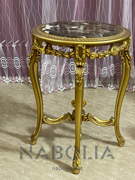 ترابيزة جنب دائرية مدهب - Nabolia Damietta hub furniture