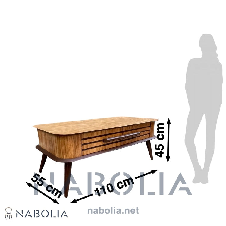 ترابيزة ليفنج - ترابيزه ليفنج مصنعه من أفضل أنواع الام دي اف الالماني والخشب الزان الرومانيمع وجود درج ومساحه للتخزين المقاسات: W 110 CM * H 55 CM * B 55 CM