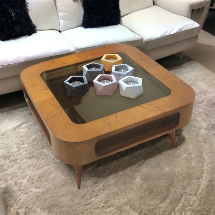 ترابيزة قهوة مربعة - ترابيزه ليفنج مصنعه من الخشب الزانمع وجود مساحه للتخزين المقاسات: W 80 CM * H 40 CM * B 80 CM