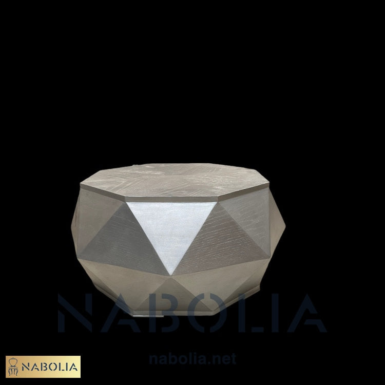 ترابيزة قهوة شامبين - ترابيزة قهوة شكل هندسي مثمن لون شامبين فضي خشب اسباني ام دي اف المقاسات: W 80 CM * L 80 CM