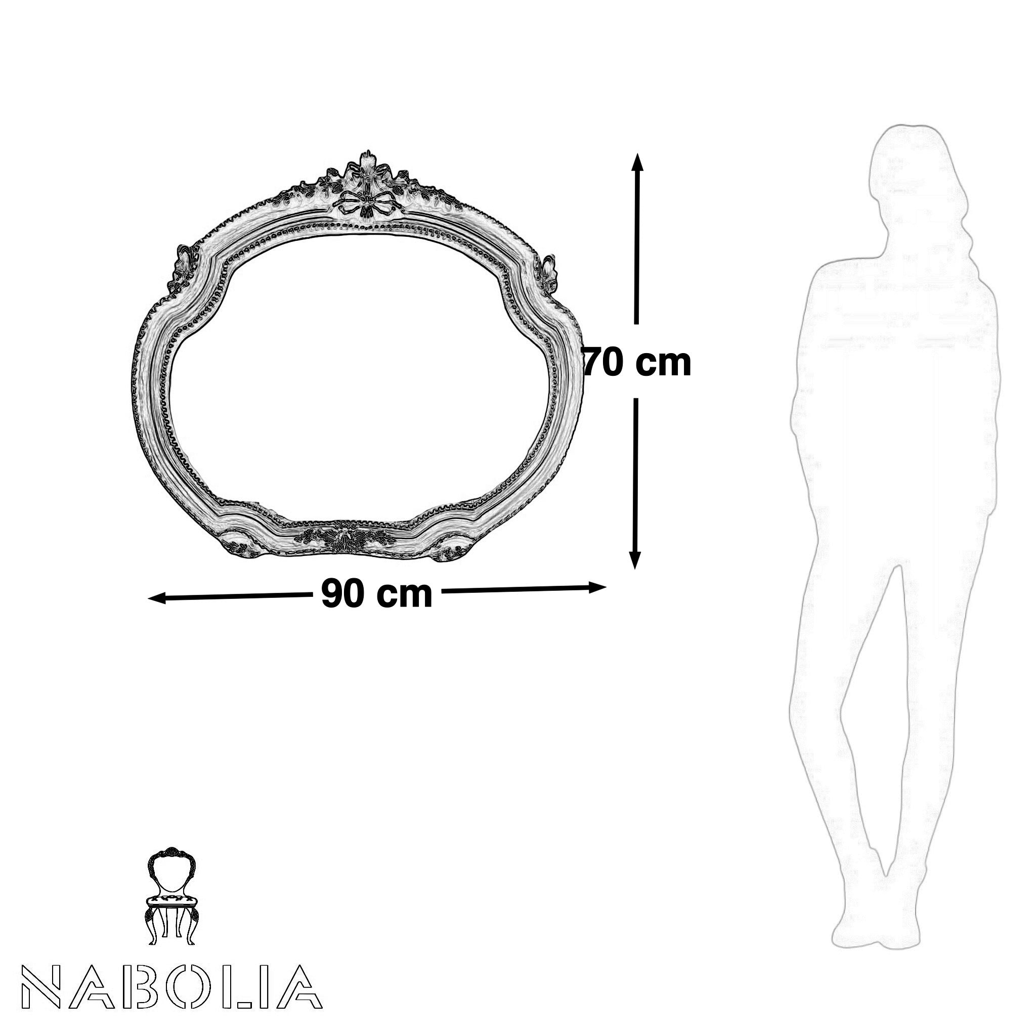 برواز مرايا كلاسيكي دهبي - Nabolia