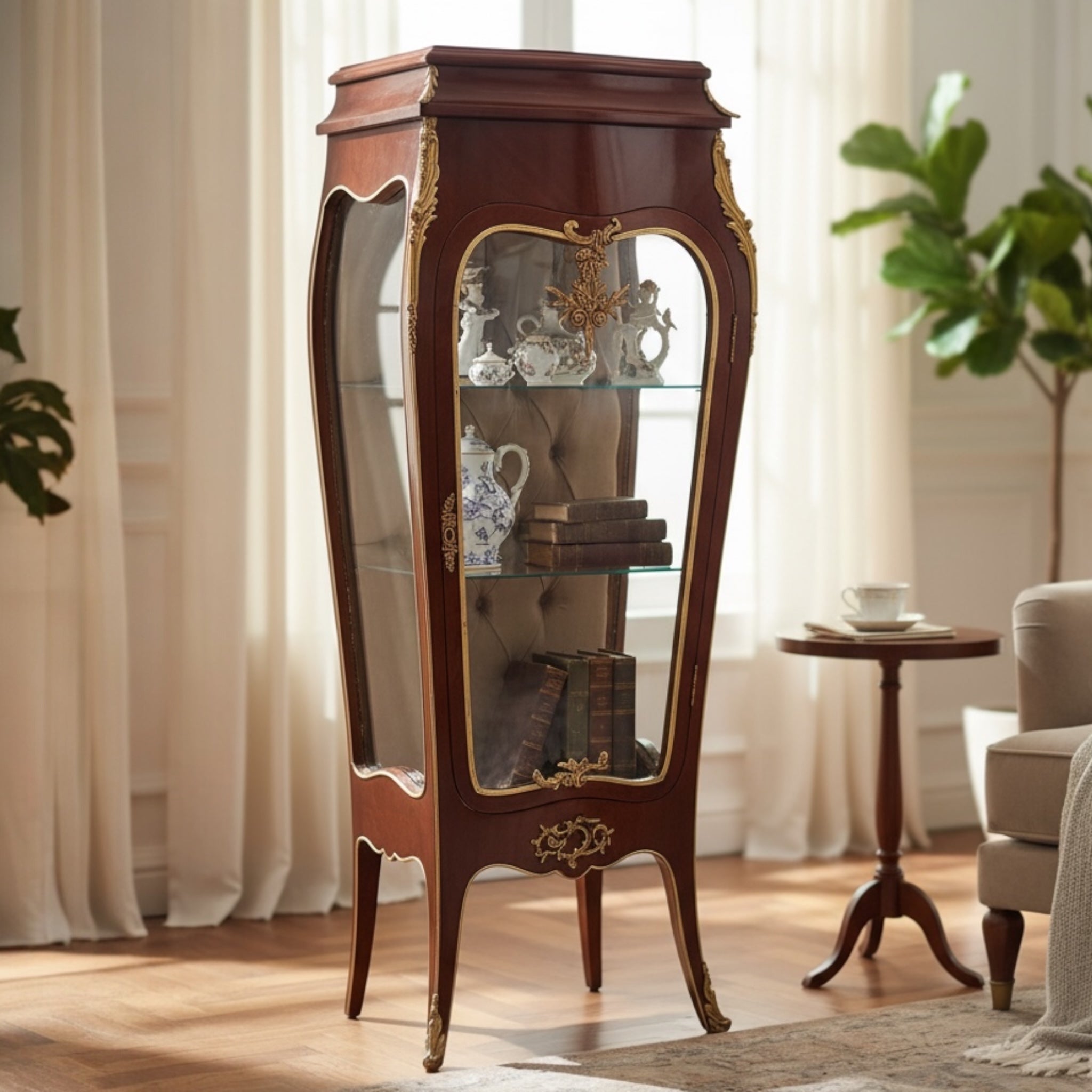 فاترينة مطعمة بالنحاس