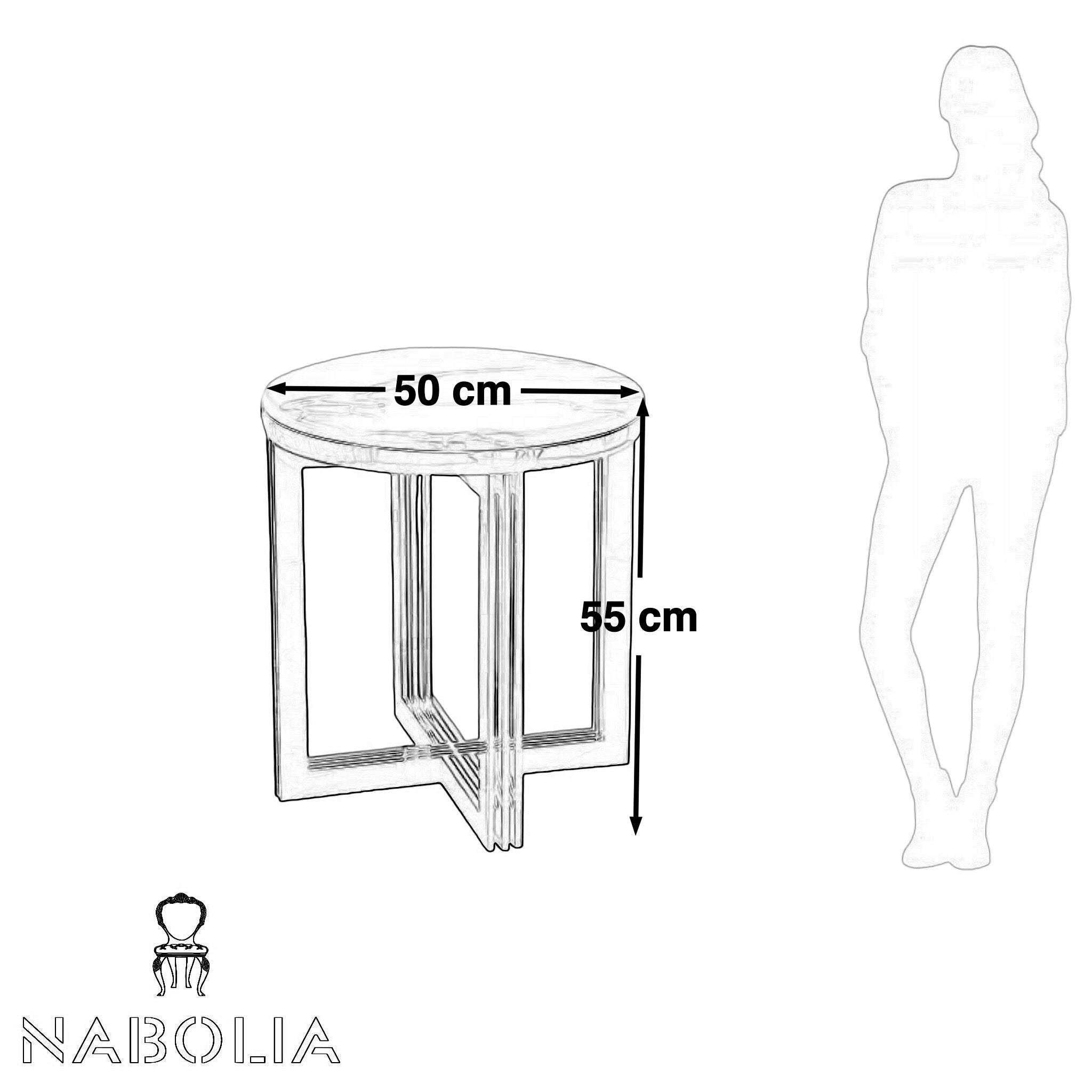 ترابيزة دائرية بسطح رخام - Nabolia