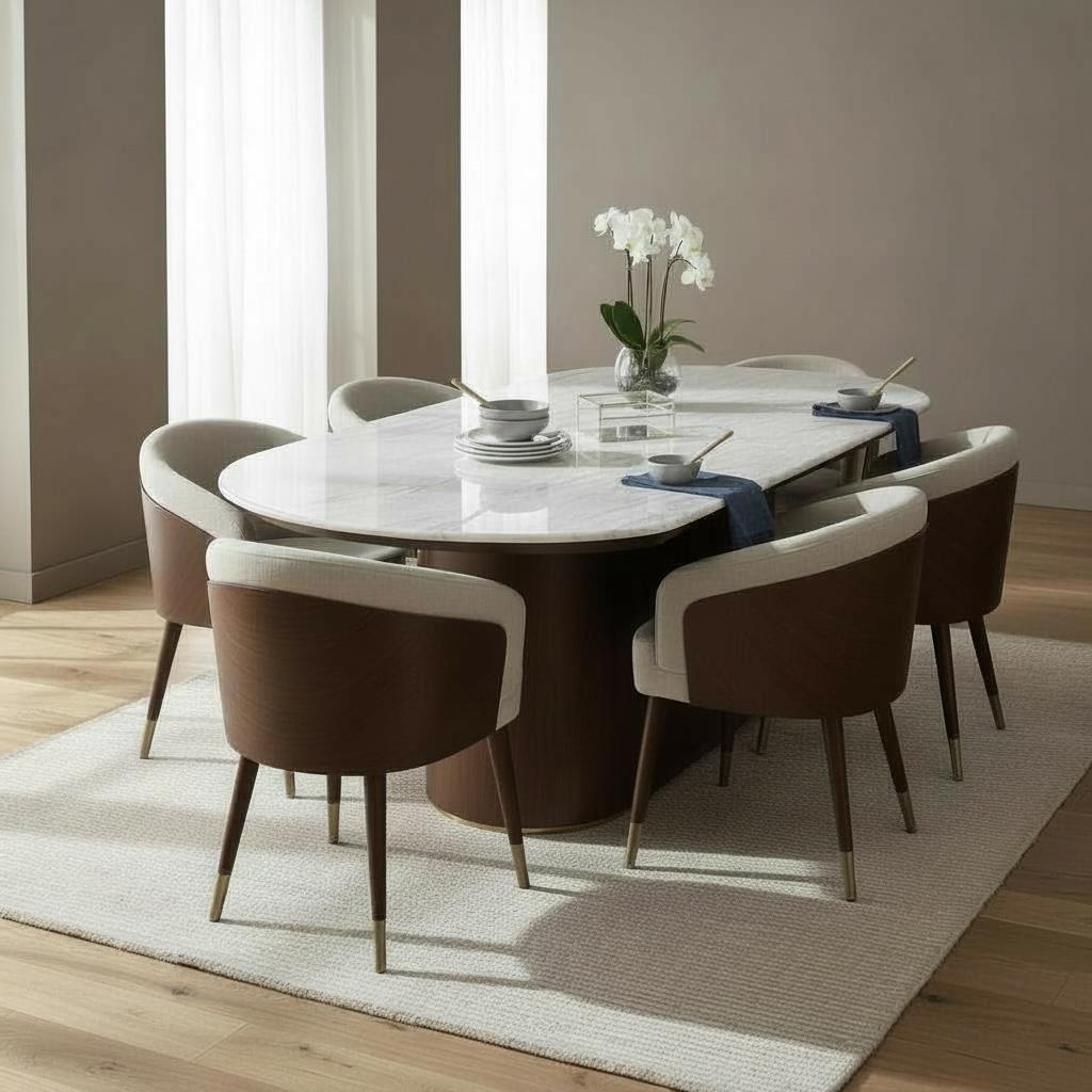 ترابيزة سفرة مودرن بسطح رخامي