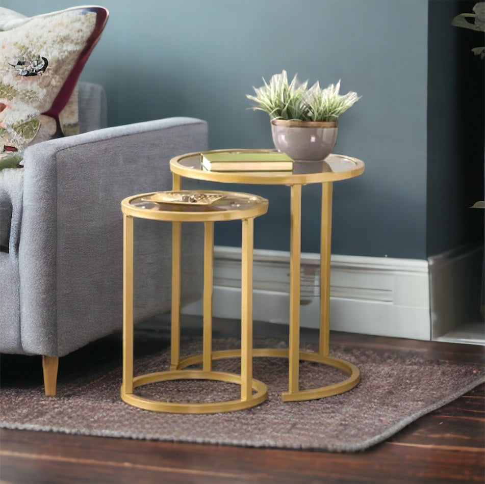 Stainless steel nesting double table set | Nabolia