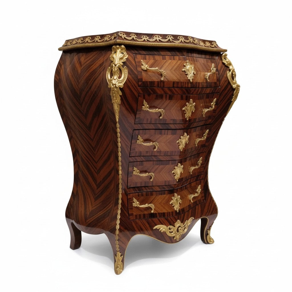 بايوه كلاسيكي فاخر بخمسة أدراج وزخارف نحاسية