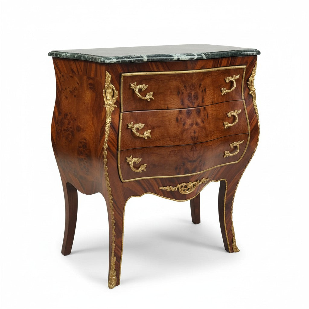 بايوه كلاسيك بسطح رخام فاخر ولمسات نحاسية