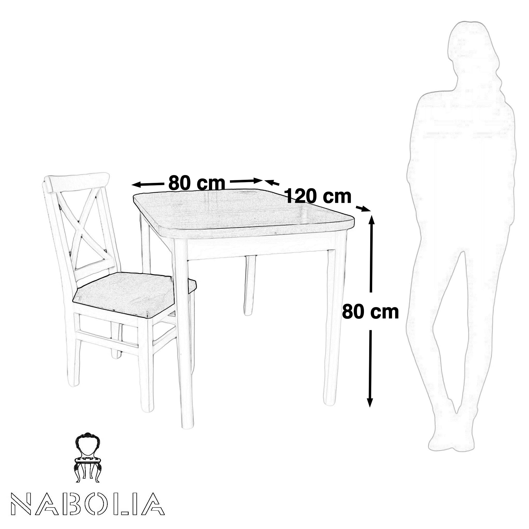 ترابيزة سفرة واربعة كراسي بني في ابيض - Nabolia